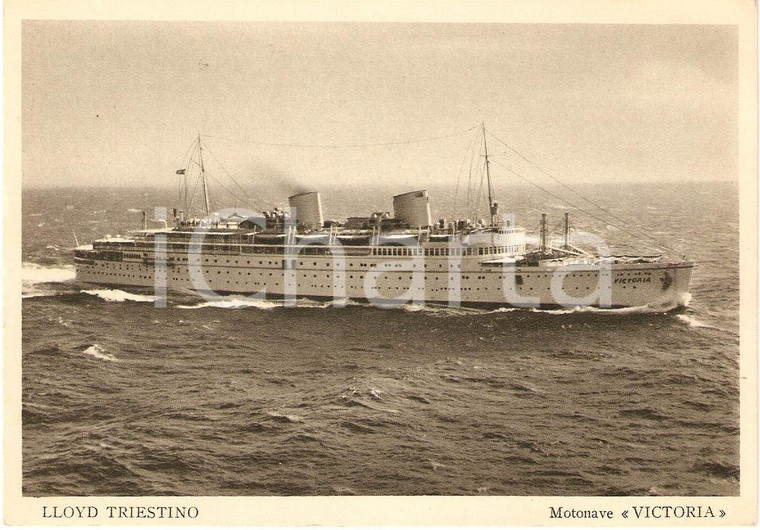 1935 ca LLOYD TRIESTINO Motonave VICTORIA Marina mercantile *Cartolina FG NV