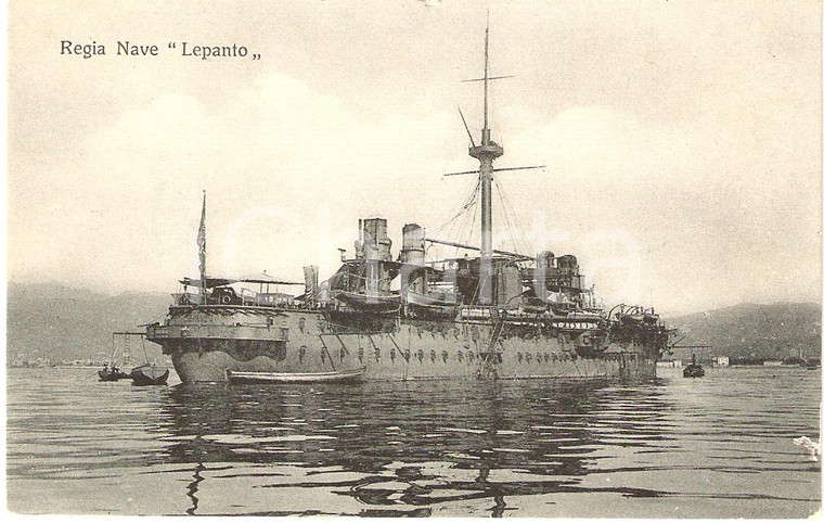 1920 ca MARINA MILITARE Regia Nave LEPANTO Corazzata Cartolina FP NV