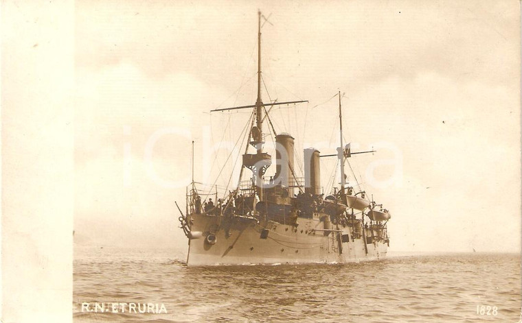 1915 ca MARINA MILITARE Regia nave ETRURIA Ariete torpediniera *Cartolina FP NV