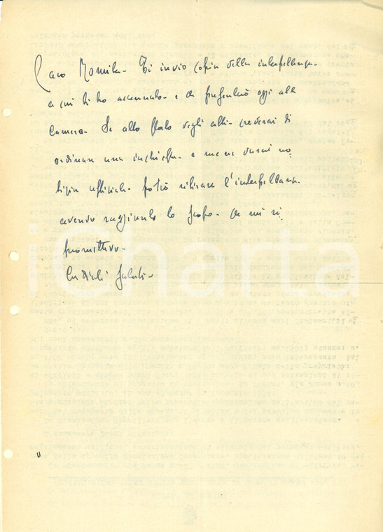 1955 BARI Violazioni Istituto Case del MEZZOGIORNO Autografo Bruno VILLABRUNA