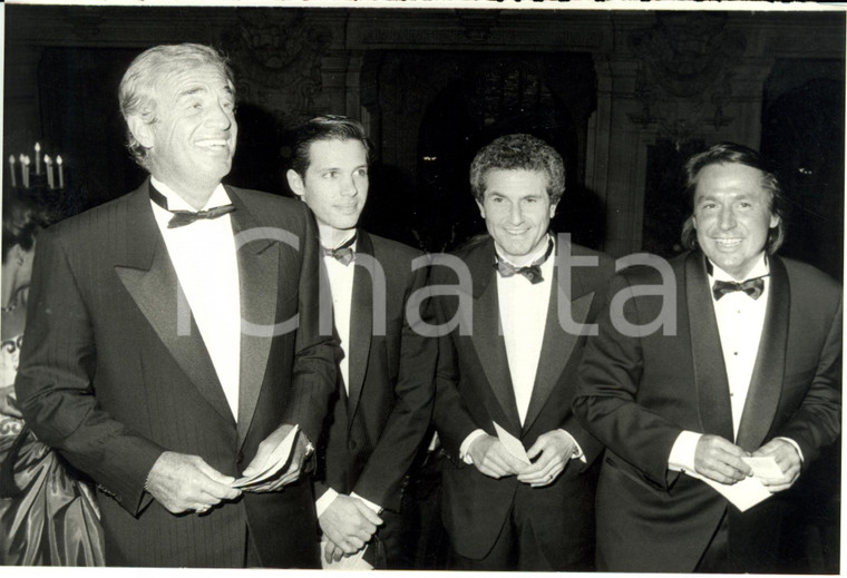 1989 PARIS Jean Paul BELMONDO con il figlio e Claude LELOUCH Gala contro cancro