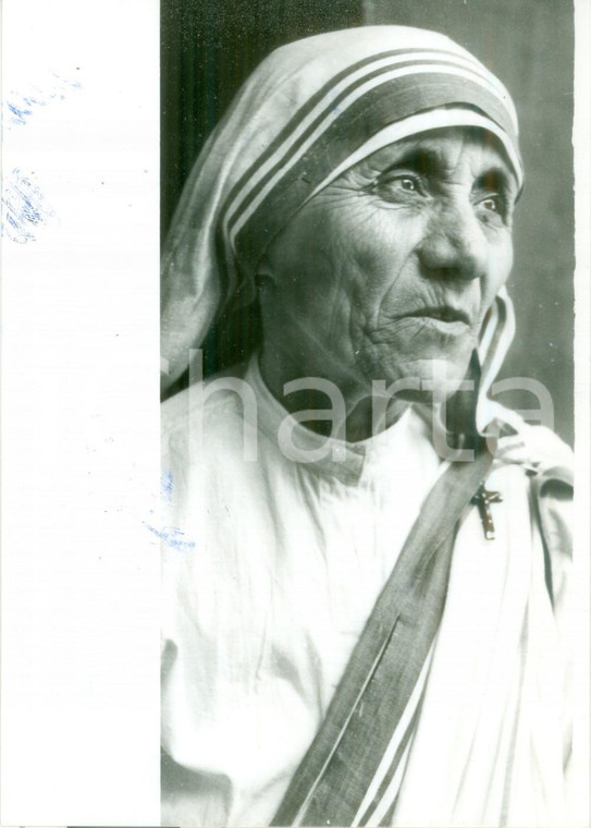 1980 ca Madre Teresa di CALCUTTA Ritratto *Fotografia cm 12 x 17