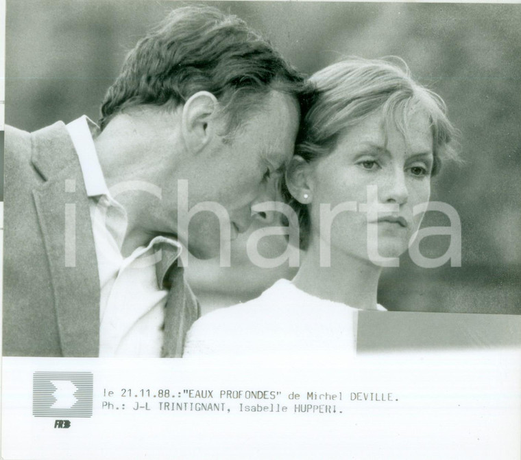 1988 CINEMA Isabelle HUPPERT Jean-Louis TRINTIGNANT Eaux profondes *Foto scena