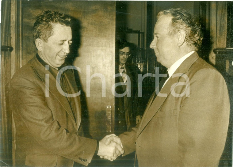 1979 PARIS Georges SEGUY Edmond MAIRE alla riunione della CFDT *Fotografia