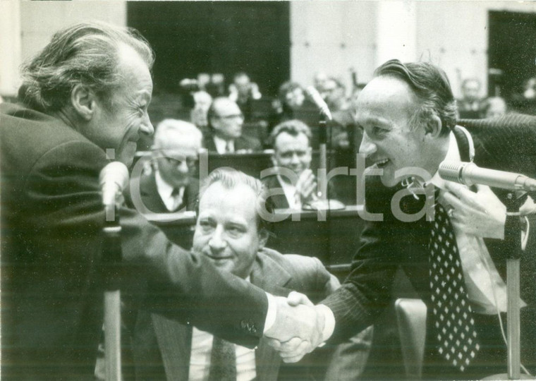 1985 ca STRASBOURG (FRANCE) Politico Jean DE LIPKOWSKI a un convegno *Fotografia
