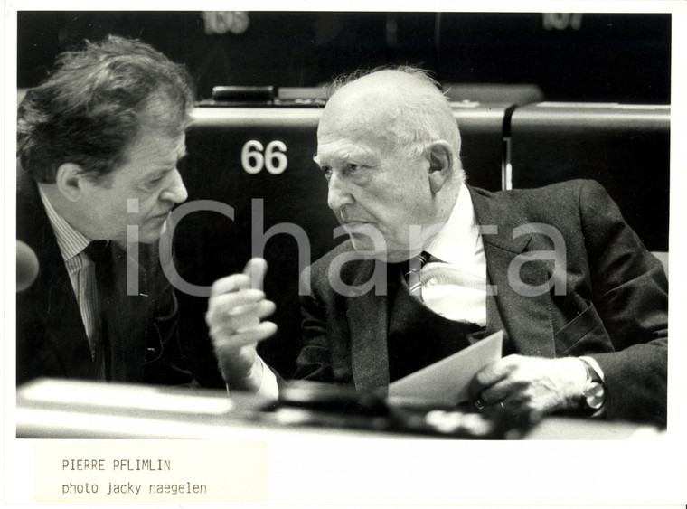 1987 STRASBOURG Pierre PFLIMLIN lascia presidenza PARLAMENTO EUROPEO 24 x 18 cm