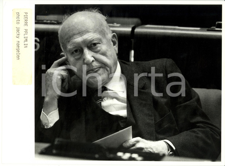 1987 STRASBOURG Pierre PFLIMLIN lascia presidenza PARLAMENTO EUROPEO *Fotografia