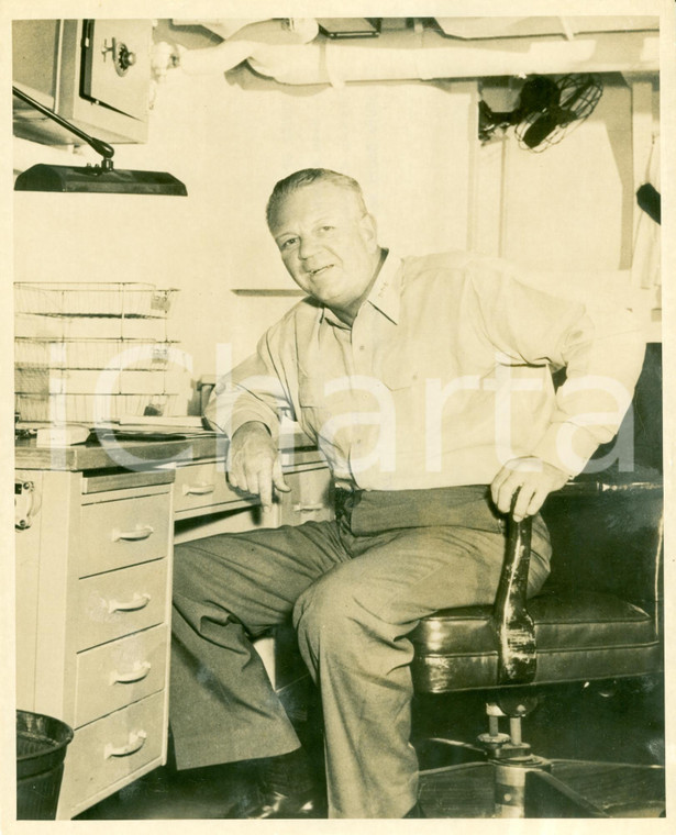 1948 USA Vice-Admiral William MORROW FECHTELER su nave USS WISCONSIN *Fotografia