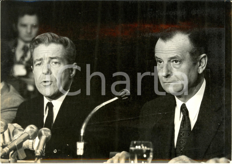 1973 PARIS (F) Jean LECANUET Jean-Jacques SERVAN-SCHREIBER Conférence de presse