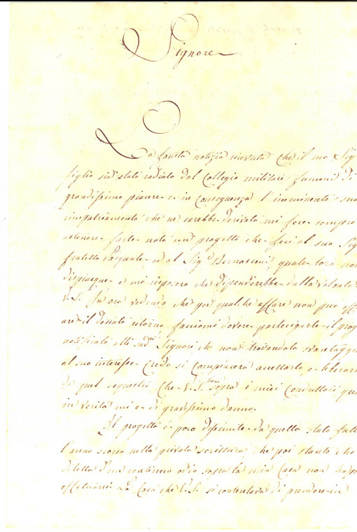 1812 GENOVA Giuseppe PELLEGRINO garantisce per debito del fratello Prefilatelica