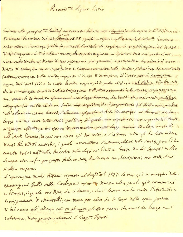 1846 GENOVA Lite Pietro NEGROTTO CAMBIASO per strada pubblica su un fiume