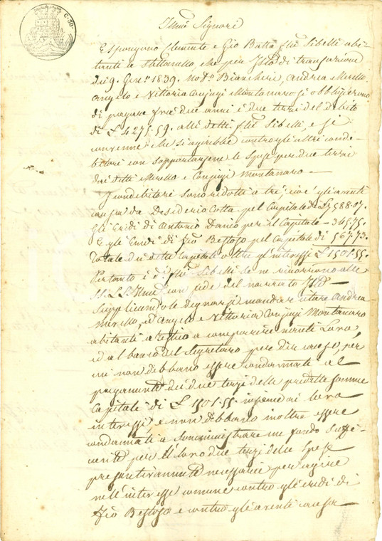 1846 STELLANELLO (SV) Fratelli SIBELLI vs Andrea MERELLO e coniugi MONTANARO