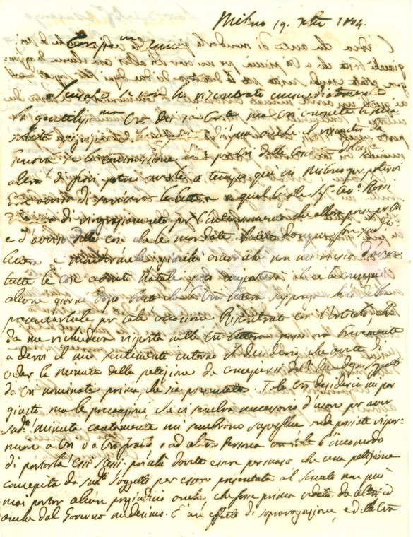 1804 GENOVA Vincenzo SPINOLA su petizione al Senato Ligure AUTOGRAFA DANNEGGIATA