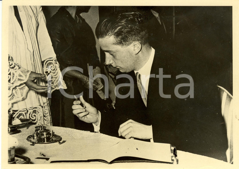 1955 LUSSEMBURGO Principe Alberto BELGIO firma da padrino Principe Enrico *Foto