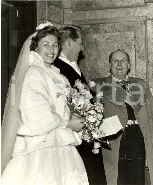 1961 ASKER Astrid di NORVEGIA e Johan Martin FERNER Matrimonio *Fotografia 22x26