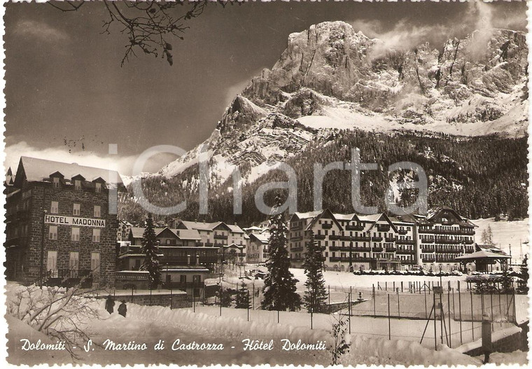 1950 SAN MARTINO DI CASTROZZA (TN) Hotel DOLOMITI Hotel MADONNA *Cartolina FG VG