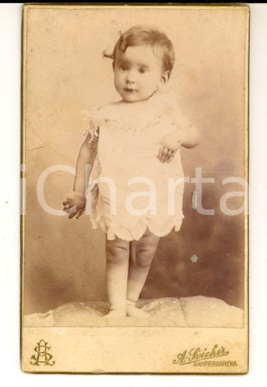 1900 ca GENOVA SAMPIERDARENA Bambina con la veste bianca *Foto Alfredo SVICHER