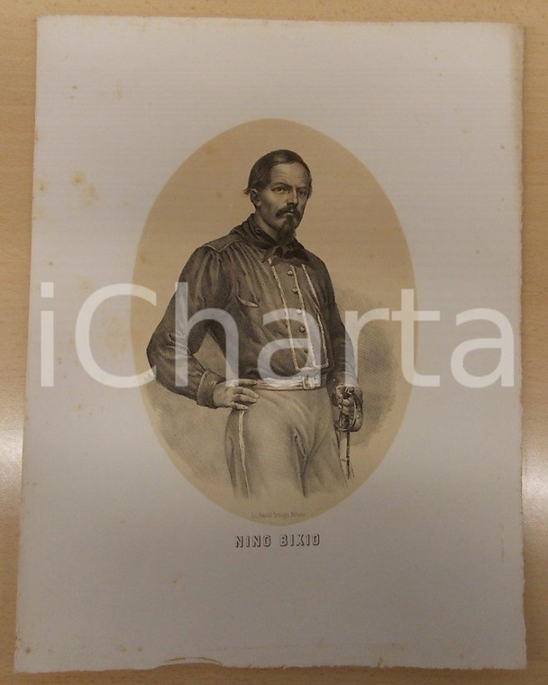 1861 GUERRA D'ITALIA Nino BIXIO *Stampa F.lli TERZAGHI