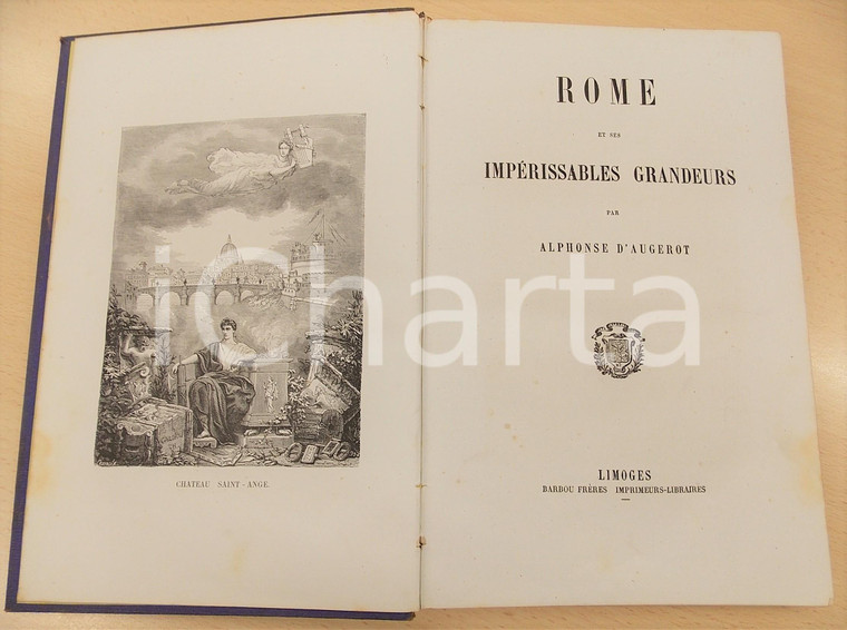 1870 ca Alphonse D'AUGEROT Rome et ses impérissable grandeurs 4 TAVOLE INCISE