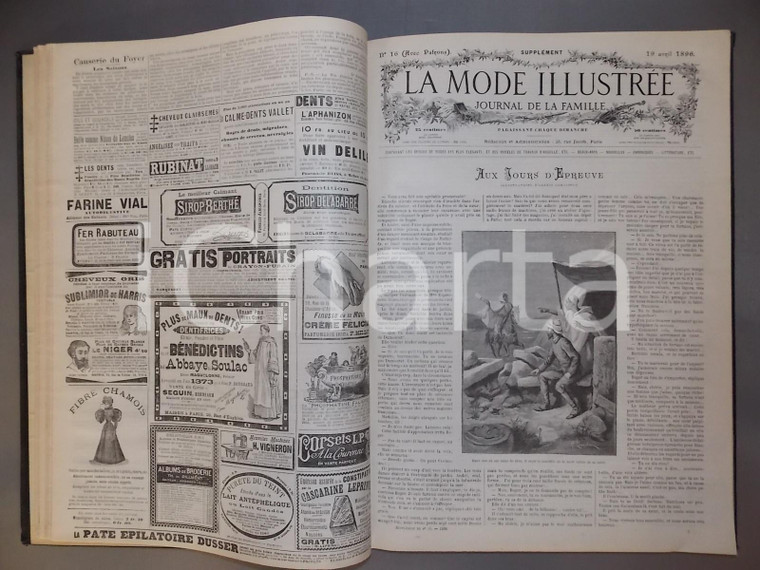 1896 LA MODE ILLUSTREE Raccolta completa dei supplementi feuilletons numeri 1-52