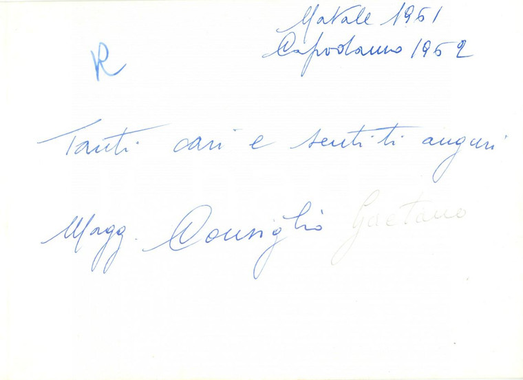 1961 67° REGGIMENTO FANTERIA LEGNANO Maggiore Gaetano CONSIGLIO *Autografo
