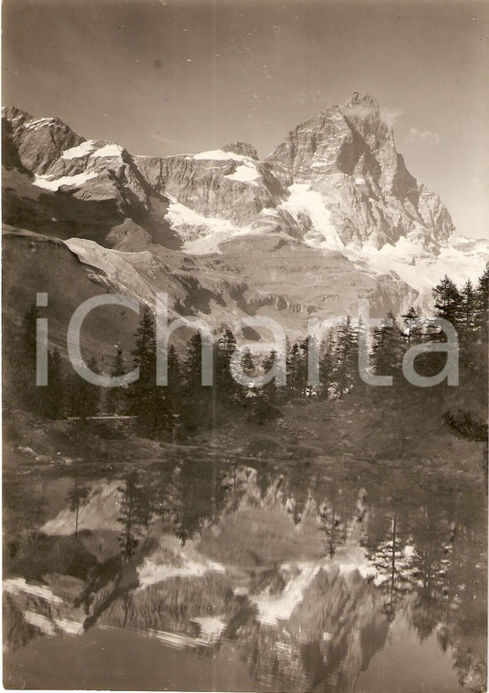 1950 ca VALLE D'AOSTA Monte Cervino si specchia nel Lago Blu *Fotografia