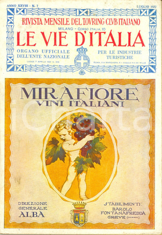 1922 LE VIE D'ITALIA TCI La ricostruzione di REIMS *Anno XXVIII n°7 MIRAFIORE