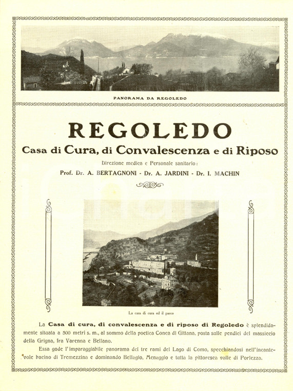 1935 ca PERLEDO (LC) Casa cura e convalescenza REGOLEDO *Opuscolo ILLUSTRATO