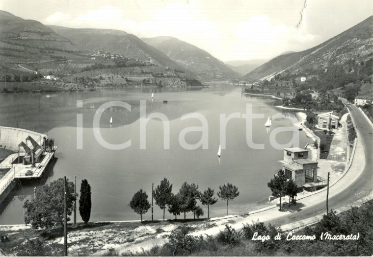 1960 ca MACERATA Veduta del lago di CACCAMO *Cartolina animata FG VG