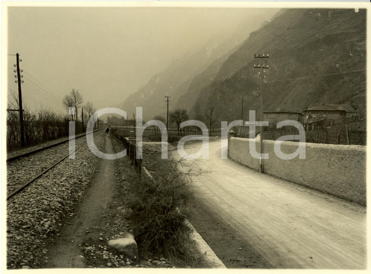 1932 BERGAMO Strada Statale n°42 TONALE e MENDOLA lungo la ferrovia *Fotografia