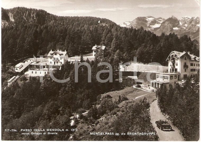 1955 ca PASSO DELLA MENDOLA (TN) Panorama Dolomiti di BRENTA Animata *Cartolina
