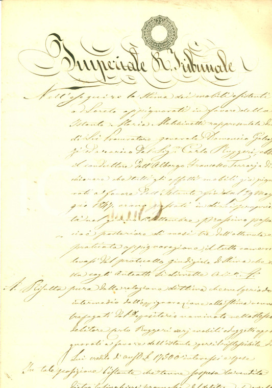 1847 MILANO Domenico GALEAZZI stufo delle mene di Carlo RUGGERI *Documento