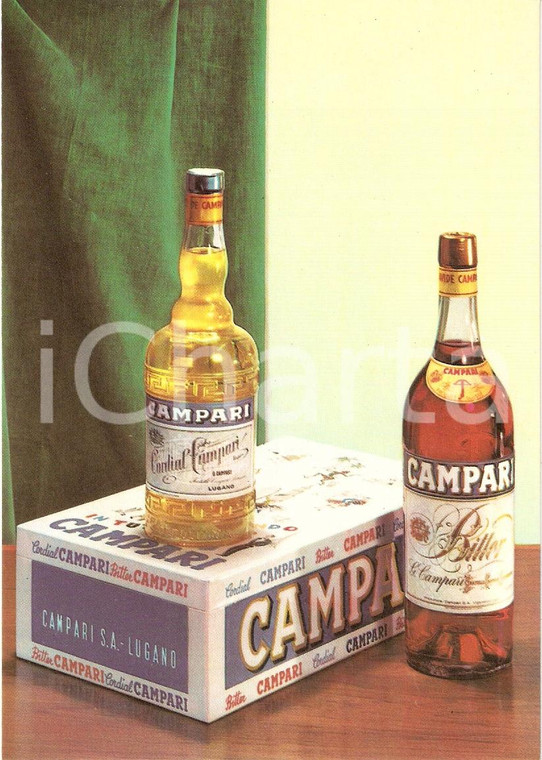 1950 ca SVIZZERA Cordial e Bitter CAMPARI ^Cartolina Pubblicitaria FG NV 