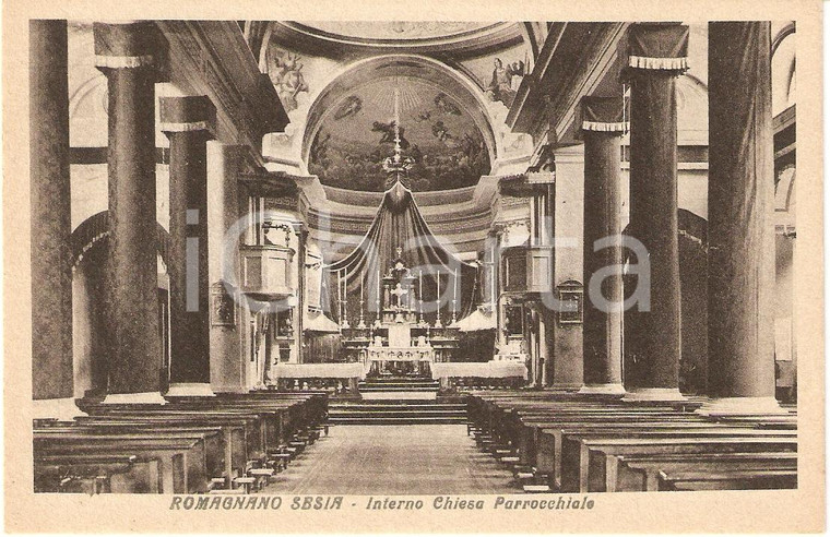 1943 ROMAGNANO SESIA (NO) Chiesa SANTISSIMA ANNUNZIATA e SAN SILVANO *Cartolina