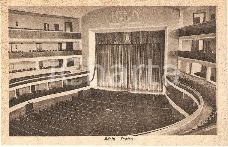 1935 ca ADRIA (RO) Interno del TEATRO COMUNALE *Cartolina FP NV