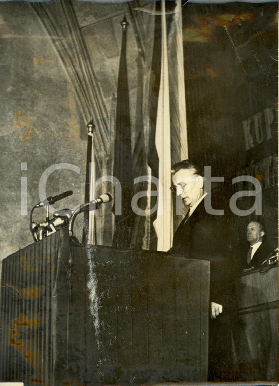 1957 PRAGA (CZ) Antonìn NOVOTNY primo discorso Presidente Repubblica *Fotografia