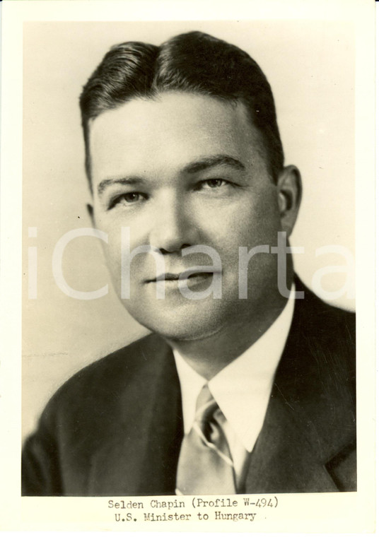 1947 USA Selden CHAPIN Minister to HUNGARY Portrait *Photograph