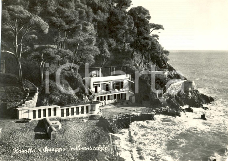 1954 RAPALLO (GE) Veduta della spiaggia *Cartolina FG VG