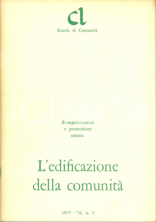 1975-1976 MILANO CL L'edificazione della comunità Comunione Liberazione Quaderno