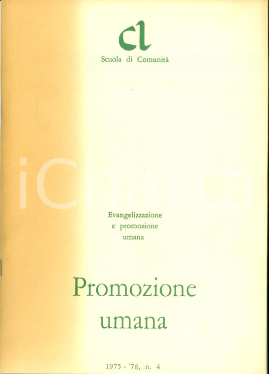 1975-1976 MILANO CL Promozione umana Comunione Liberazione *Quaderno RARO