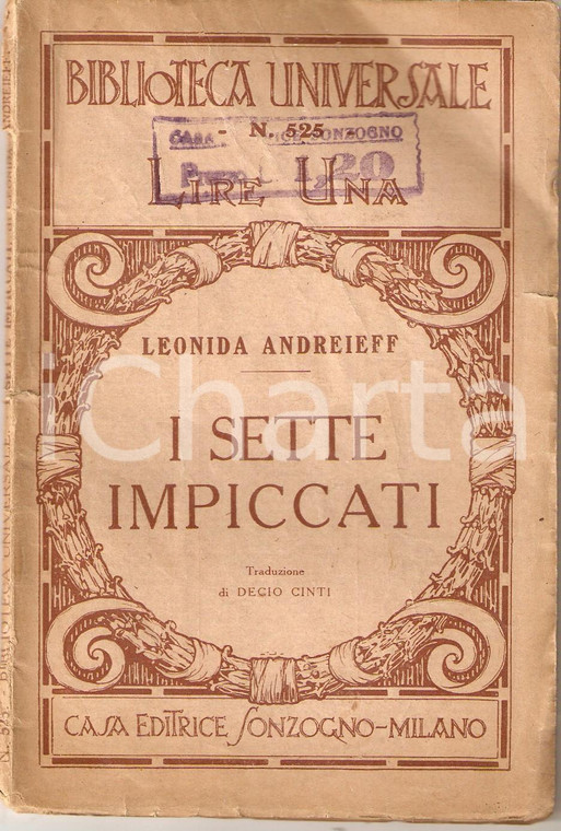 1923 Leonida ANDREIEFF I sette impiccati *Ed. SONZOGNO Biblioteca universale