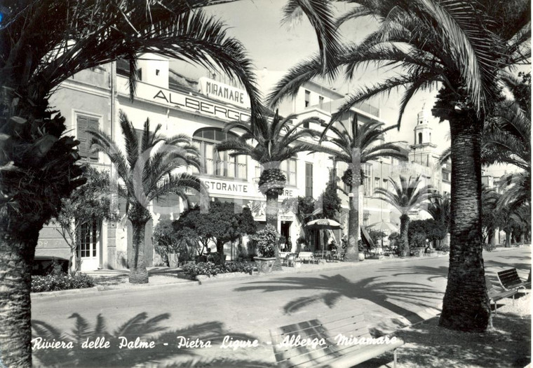 1958 PIETRA LIGURE (SV) Riviera delle Palme - ALBERGO MIRAMARE Cartolina animata