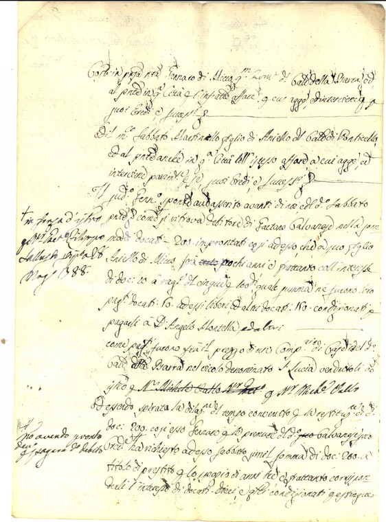 1792 NAPOLI BARRA Prestito di Gaetano GALVANESE a Gennaro DI MICCO *Manoscritto