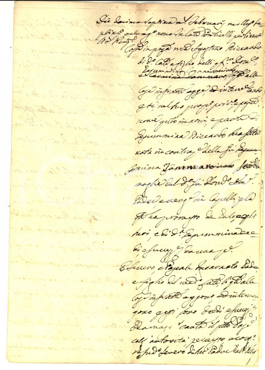 1789 NAPOLI PONTICELLI Contratto matrimonio e dote di Gelsomina RICCARDO 12 pp.