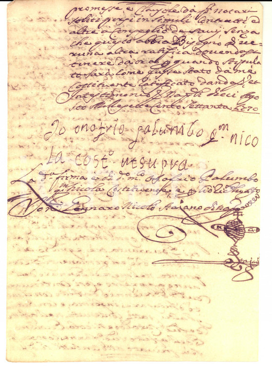 1770 SORRENTO Onofrio PALUMBO affitta masseria del Capitolo della Cattedrale