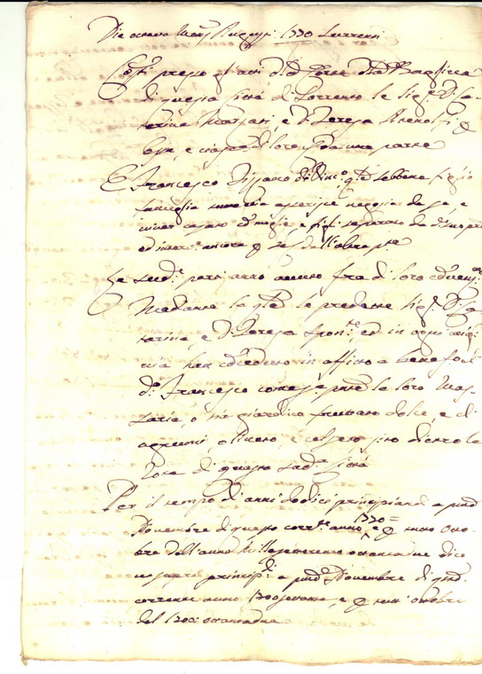 1770 SORRENTO (NA) Francesco TIZZANO prende in affitto masseria con agrumeto