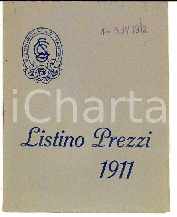 1911 MANTOVA Ditta G. SCHIEROLLI Mobili razionali da ufficio *Listino