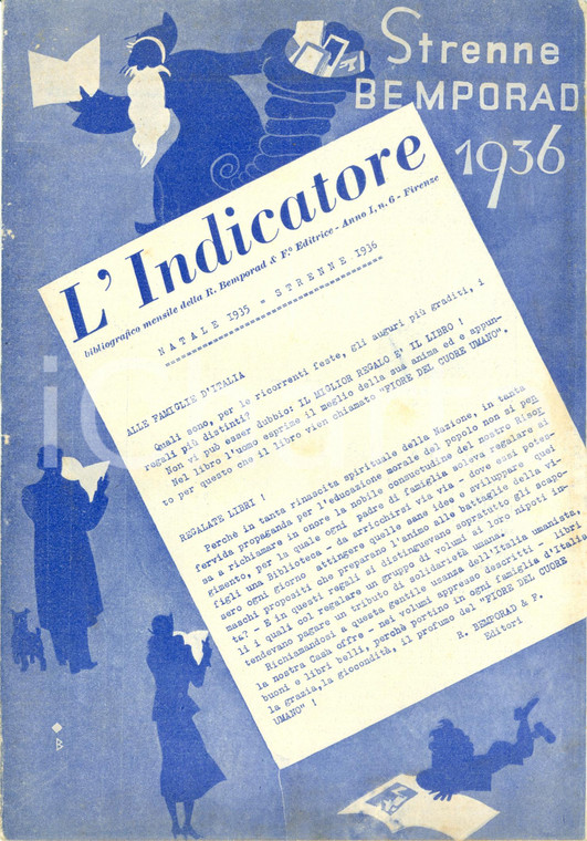 1936 FIRENZE Strenne BEMPORAD L'indicatore bibliografico *ILLUSTRATO