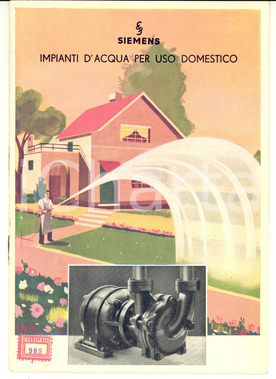 1940 MILANO SIEMENS Impianti d'acqua per uso domestico *Pubblicitario