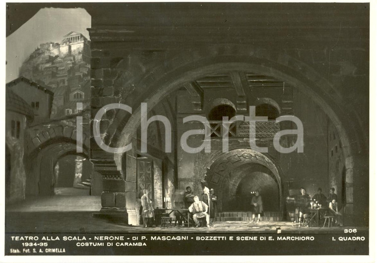 1934 MILANO Teatro alla SCALA Nerone Scene di Edoardo MARCHIORO *Foto seriale